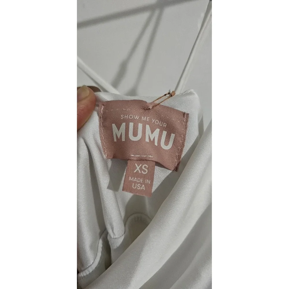 Show Me Your Mumu Verona Cowl Dress‎ Womens Sz XS White Formal Preppy Festive